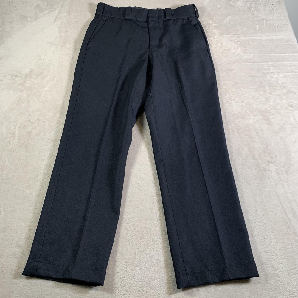 Elbeco TexTrop Pants Mens 32R Navy Uniform‎ Dress Flat Front Work Police Duty